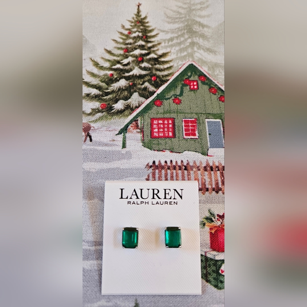 Lauren Ralph Lauren Emerald Green Earrings NWT